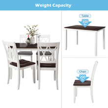 Load image into Gallery viewer, TOPMAX 5-Piece Dining Table Set Home Kitchen Table and Chairs Wood Dining Set (White+Cherry)

