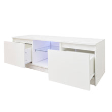 Load image into Gallery viewer, TV Cabinet Wholesale, White TV Stand with Lights, Modern LED TV Cabinet with Storage Drawers, Living Room Entertainment Center Media Console Table
