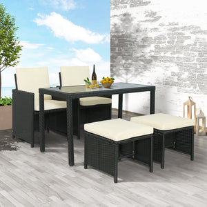 TOPMAX 5-Piece Rattan Outdoor Patio Furniture Set
