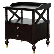 Load image into Gallery viewer, Modern Black Cherry 2 Drawer Nightstand
