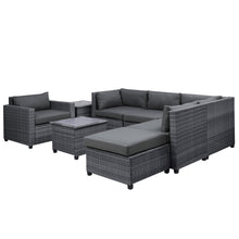 Load image into Gallery viewer, U_Style 8 Piece Rattan Sectional Seating Group with Cushions, Patio Furniture Sets, Outdoor Wicker Sectional
