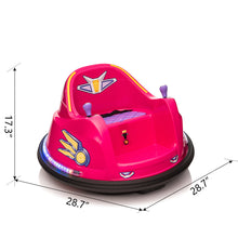 Load image into Gallery viewer, 6V Kids Bumper Car, Toddler Ride On Toy, Roller Caster Vehicle with Light Strip, ASTM-Certified for 3 to 8 Years Old - Rosy Red + Purple
