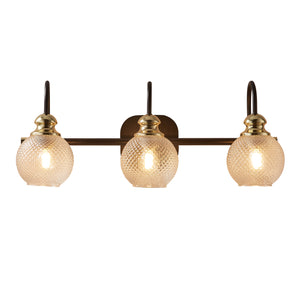 3 Light Modern Bathroom Vanity Light Fixture, Black Vanity Lights Fixture,Wall Sconces with Clear Glass Shades for Indoor Hallway Living Room Bathroom Over Mirror