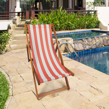 Load image into Gallery viewer, Outdoor/ beach /swimming pool /populus wood sling chair  Orange Stripe （color:Orange ）
