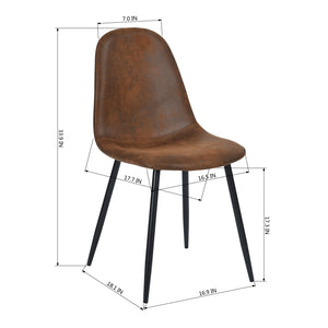 Set of 4 Suede brown Scandinavian velvet chairs