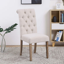 Load image into Gallery viewer, SET OF 2 High Back Tufted Parsons Upholstered Padded Dining Room Chairs Side Solid Wood-Accent
