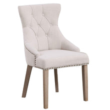 Load image into Gallery viewer, BTExpert High Back Tufted Parsons Dining Room Set of Chairs  Nail Trim Linen Beige
