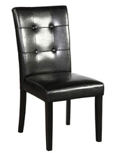 Load image into Gallery viewer, Tufted Parsons Upholstered Padded Dining Room Chairs Side Solid Wood-Accent Faux Leather Black

