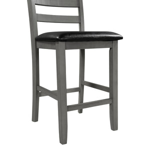 TREXM Set of 4 Wooden Counter Height Dining Chair with Padded Chairs, Gray