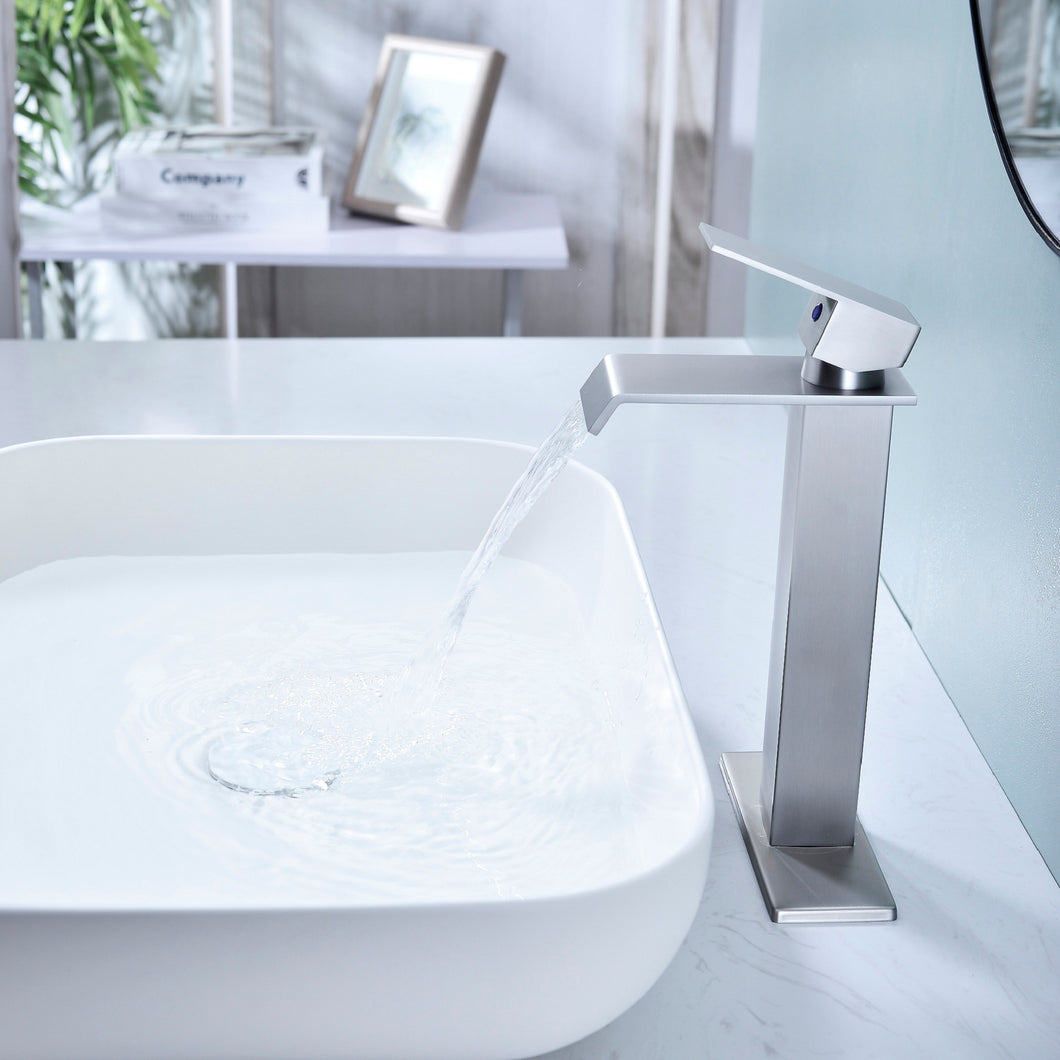Waterfall Spout Bathroom Faucet,Single Handle Bathroom Vanity Sink Faucet