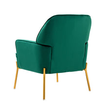 Load image into Gallery viewer, Velvet Accent Upholstered Chair, Living Room Chair, Modern Reception Arm Chair with Golden Legs for Bedroom Reading Room
