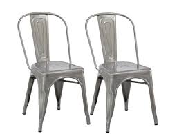 Industrial Vintage Stackable Metal Distressed Dining Bistro Cafe Side Chair-2