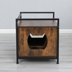 30 inches（(removable inner test board)） Litter  pet apartment, Pet Crate with Iron and Wood Sturdy Structure, Cat Dog House Nightstand