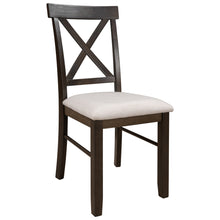 Load image into Gallery viewer, TOPMAX 2 Pieces Farmhouse Rustic Wood Kitchen Upholstered X-Back Dining Chairs, Brown+Beige
