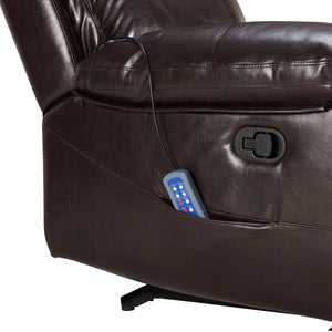 Orisfur. Massage Recliner PU Leather Sofa Chair with Heating and Massage Vibrating  Function