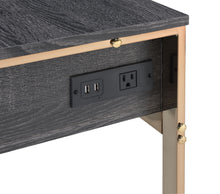 Load image into Gallery viewer, ACME Perle Vanity Desk w/USB in Champagne Gold &amp; Black Finish AC00897
