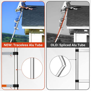 YSSOA Telescoping Ladder 12.5FT Aluminum One-Button Retraction Extension System for Indoor and Outdoor Use, 330lb Load Capacity,Sliver,3.8m/12.5FT,HILADRTELESCOPIC150