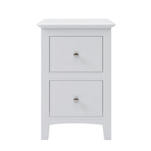 Load image into Gallery viewer, 2 Drawers Solid Wood Nightstand End Table in White
