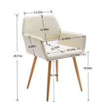 Load image into Gallery viewer, Hengming Small Modern Living Dining Room Accent Chairs Fabric Mid-Century Upholstered Side Seat Club Guest with Metal Legs Legs (Beige)
