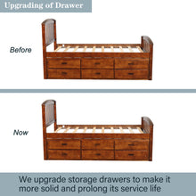 Load image into Gallery viewer, Orisfur. Twin Size Platform Storage Bed Solid Wood Bed with 6 Drawers

