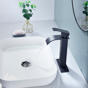 Waterfall Spout Bathroom Faucet,Single Handle Bathroom Vanity Sink Faucet