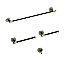 Load image into Gallery viewer, Black and Gold Bathroom Hardware 4-Piece Set

