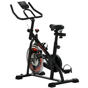 Movable Indoor Cycling Bike with LCD Monitor,Ipad Mount for Home Cardio Gym Machine,Home Use,Red