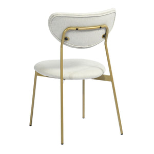 Modern Metal Dining Chair  Set Of 2 - Beige