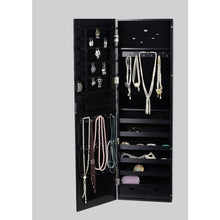Load image into Gallery viewer, Wall mount Over the Door Wooden Jewelry Armoire Black
