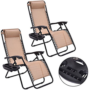 2 Pack Folding Aluminum Zero Gravity Chair