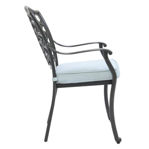 Dining Arm Chair, Light Blue, Set of 2