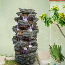 Load image into Gallery viewer, 40.5inch Garden Outdoor Water Fountain with 6 LED is the perfect addition
