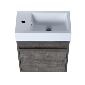 Small Bathroom Vanity With Sink,Float Mounting Modern Design With Soft Close Doors,18x10-00518 PGO