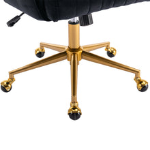 Load image into Gallery viewer, Hengming Home Office Computer Desk Chair  ,Velvet Accent Armchair,Adjustable Swivel Task Stool with Gold Plating Base
