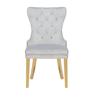 Simba Chair with Gold Legs Light Gray