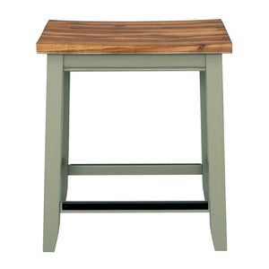 TOPMAX Farmhouse Rustic 4-Piece Wood Dining Stools Set, Counter Height Dining Stools, Green