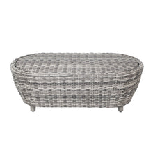 Load image into Gallery viewer, Oval Wicker Storage Coffee Table
