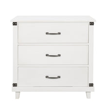 Load image into Gallery viewer, Modern Bedroom Nightstand with 3 Drawers Storage , White
