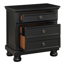 Load image into Gallery viewer, Bedroom Furniture Black Finish Bun Feet Nightstand with Hidden Drawer Casual Transitional Bed Side Table
