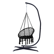 Load image into Gallery viewer, Hammock Chair with Stand - Indoor or Outdoor Use - Durable 300 Pound Capacity,Black And Black
