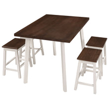 Load image into Gallery viewer, TOPMAX 5-Piece Rustic Wood Kitchen Dining Table Set with 4 Stools for Small Places, Cherry+White
