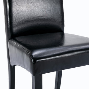 HengMing Upholstered Accent Dining Chair, Set of 2, Black PU Leather