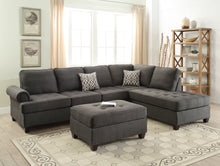 Load image into Gallery viewer, Cocktail Ottoman Dorris Fabric Ash Black Color W Tufted Seats Ottomans
