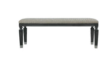 Load image into Gallery viewer, ACME House Beatrice Bench, Two Tone Beige Fabric, Charcoal &amp; Light Gray Finish 28817
