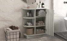 Load image into Gallery viewer, Open Style Shelf Cabinet with Adjustable Plates Ample Storage Space Easy to Assemble, Oak
