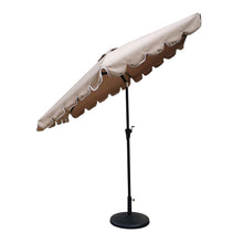 Load image into Gallery viewer, 9 Feet Pole Scalloped Umbrella with Carry Bag, Taupe
