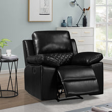 Load image into Gallery viewer, Welike Modern Design Black Air Leather and PVC Manual Recliner Chair Home Theater Seating for Bedroom &amp; Living Room
