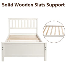 Load image into Gallery viewer, Twin Size Wood Platform Bed with Headboard,Footboard and Wood Slat Support, White
