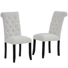 Load image into Gallery viewer, Classic Fabric Tufted Dining Chair with Wooden Legs - Set of 2
