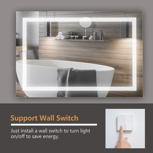 36*48  Led mirror 3 brightness x 3 colors Anti-fog
